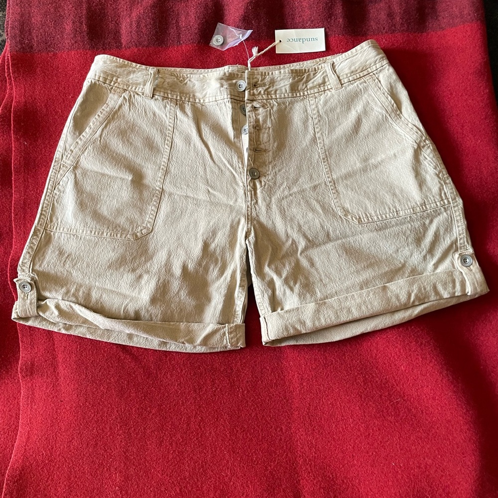 Sundance Tan Bermuda Shorts Classic Cotton Blend